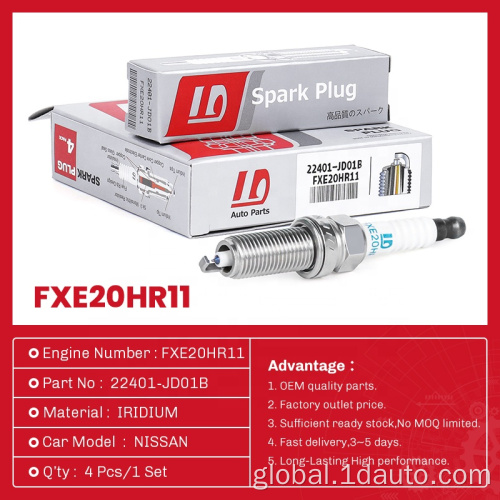 Double Iridium Spark Plug for Nissan FXE20HR11 Auto Parts Iridium Spark Plug FXE20HR11 for Nissan Manufactory